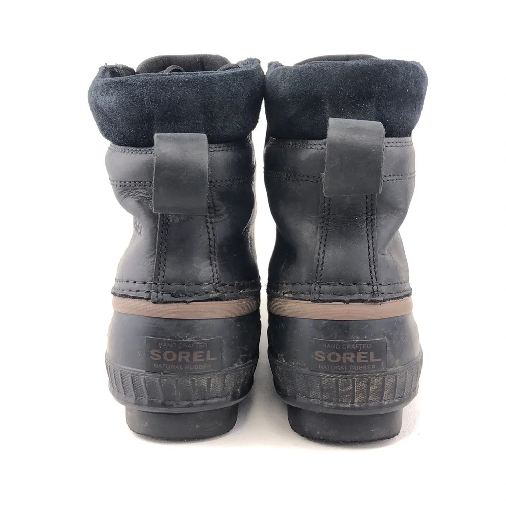 Sorel Cheyanne Lace Black Leather Winter Boots 8